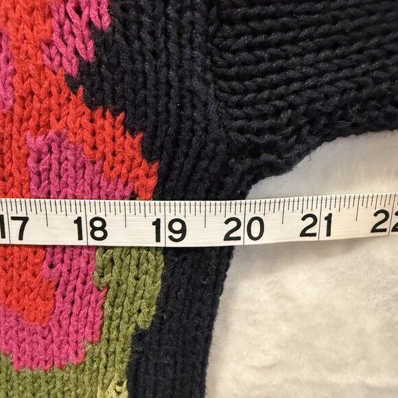 VTG 90s Cardigan Sweater JP Williams Wearable Art Patchwork Artsy Bright Funky L - Picture 7 of 12